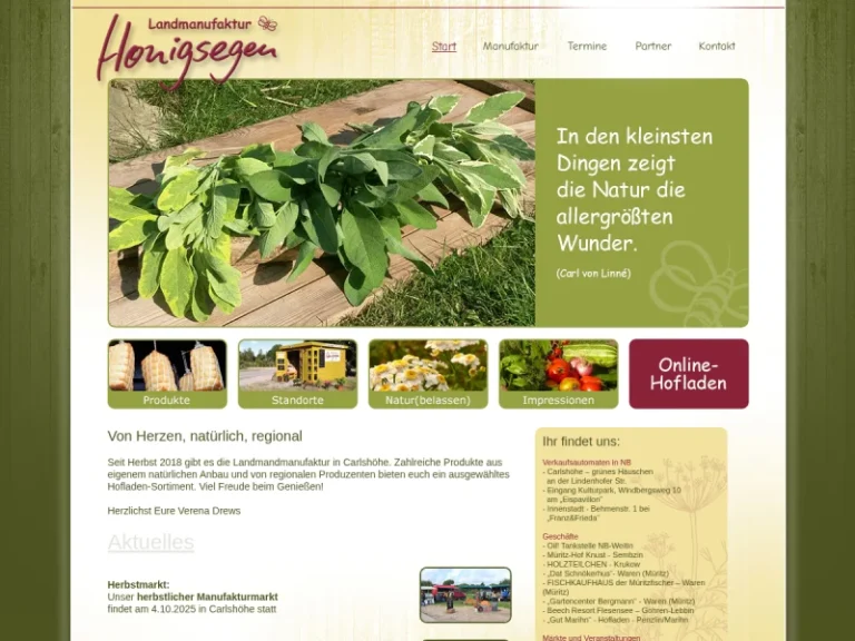 Landmanufaktur Honigsegen Verkaufsautomat in der Behmenstraße - Mecklenburg-Vorpommern in Neubrandenburg