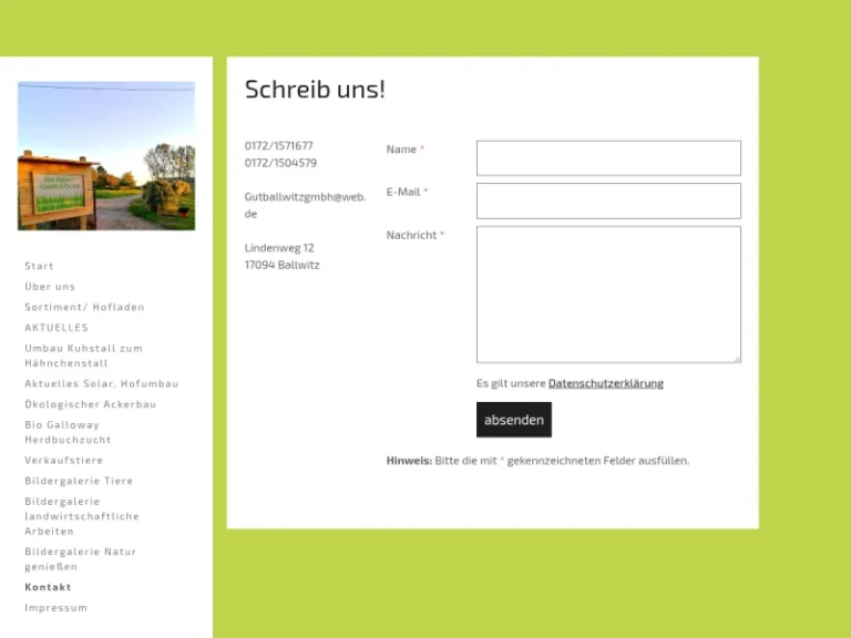 Gut BallwitzGmbH & Co KG - Mecklenburg-Vorpommern in Holldorf