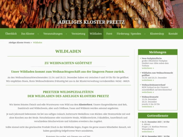 Wildspezialitäten Kloster Preetz - Schleswig-Holstein in Preetz