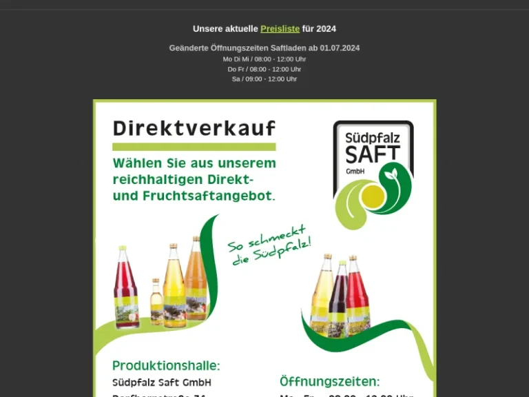 Südpfalz Saft GmbH - Rheinland-Pfalz in Frankweiler