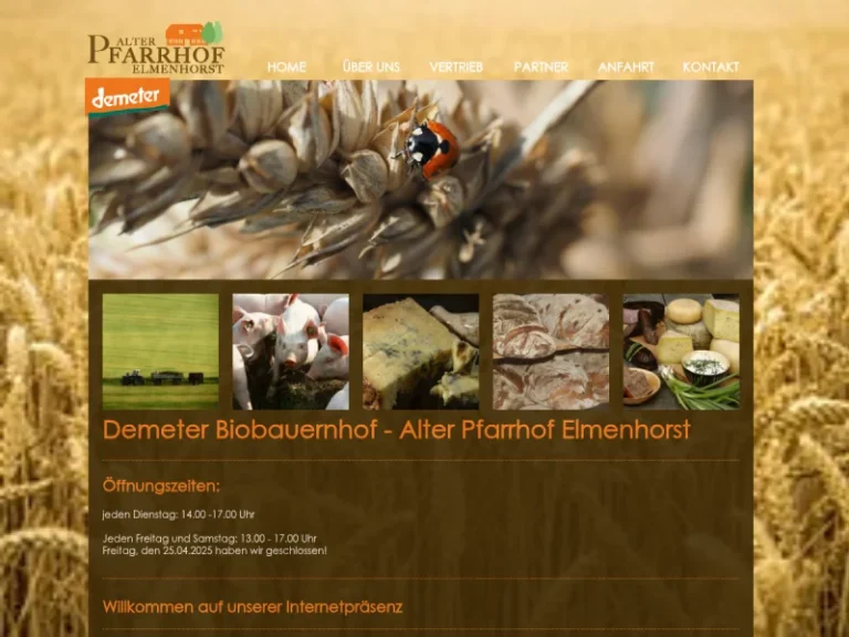Alter Pfarrhof Elmenhorst – Biobauernhof für Demeter Nahrungsmittel - Mecklenburg-Vorpommern in Elmenhorst