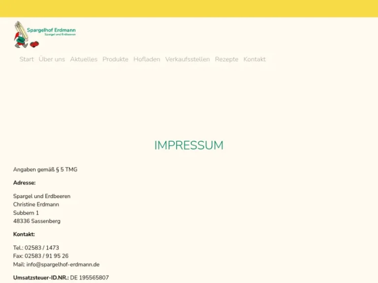 Spargelhof Kai u. Christine Erdmann - Nordrhein-Westfalen in Sassenberg