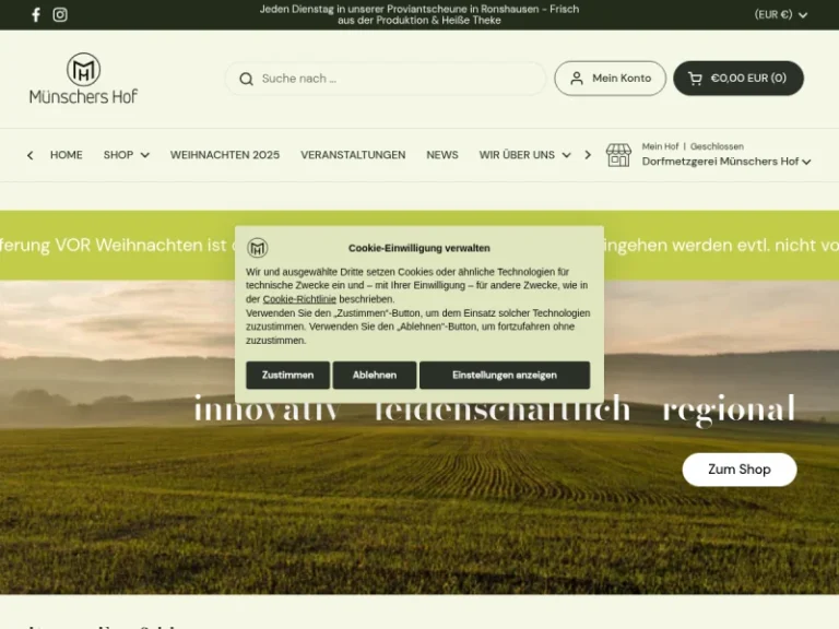 Dorfmetzgerei Münschers Hof - Hessen in Ronshausen