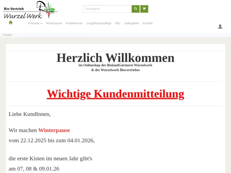 Wurzelwerk Bio-Gärtnerei mit Hofladen und Bio-Lieferservice - Hessen in Staufenberg