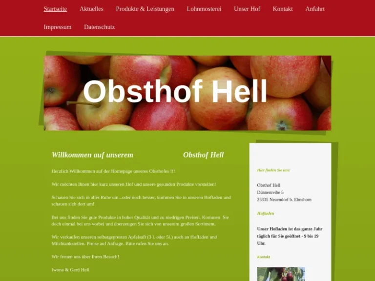Obsthof und Mosterei Hell - Schleswig-Holstein in Neuendorf bei Elmshorn