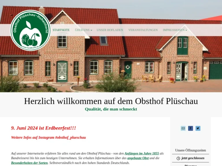 Obsthof Plüschau GmbH & Co. KG - Schleswig-Holstein in Haselau