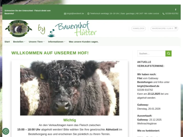 Bauernhof Hütter Galloway Angus - Nordrhein-Westfalen in Sprockhövel