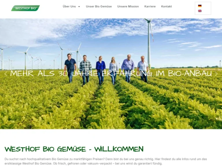 Westhof Bio-Gemüse GmbH & Co. KG - Schleswig-Holstein in Friedrichsgabekoog