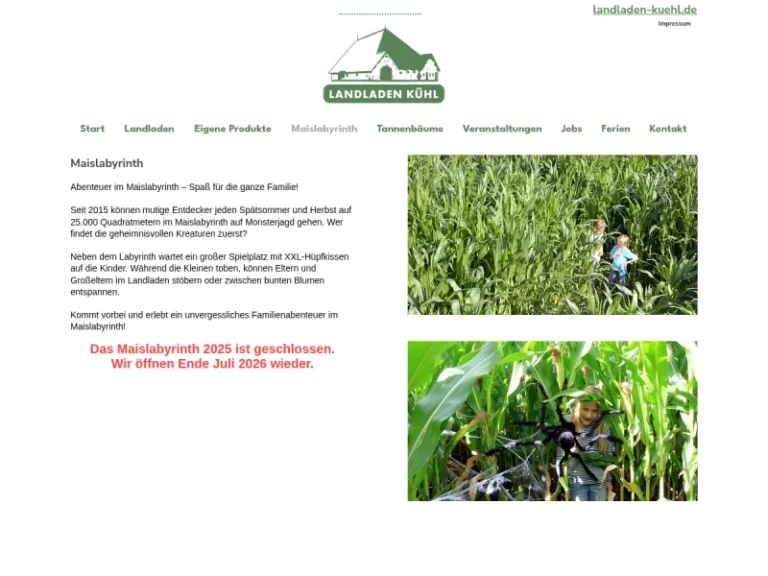 Maislabyrinth Kühl - Schleswig-Holstein in Garding Kirchspiel