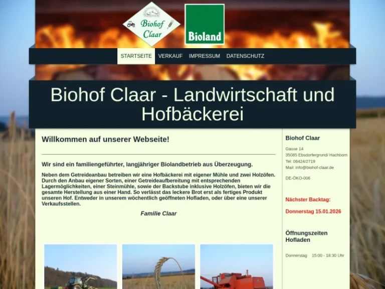 Biohof Claar - Hessen in Ebsdorfergrund