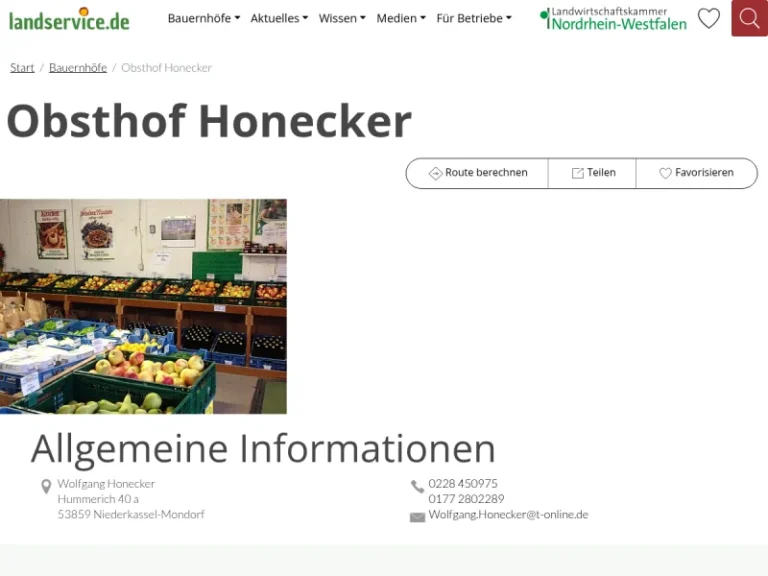 Obsthof Honecker - Nordrhein-Westfalen in Niederkassel