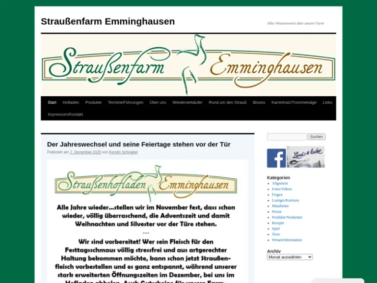 Straußenfarm Emminghausen - Nordrhein-Westfalen in Wermelskirchen